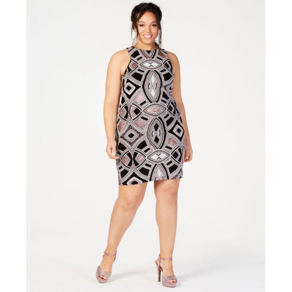Speechless Trendy Plus Size Glitter Print Bodycon Dress